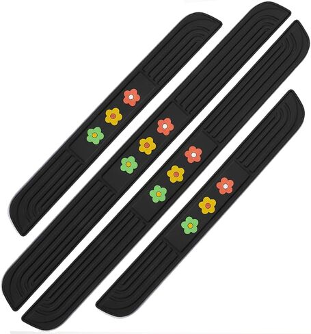 Universal Car Door Sill Protector Plate Cover, Entry Step Trim Panel, Front/Rear Door Sill Decoration Entry Guard Door Sill Scuff Plate Stickers Fit for Cars, SUVs - 4Pcs (Sports) in Saudi Arabia
