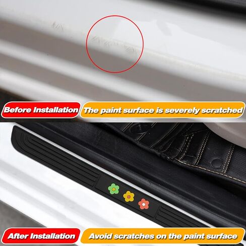 Universal Car Door Sill Protector Plate Cover, Entry Step Trim Panel, Front/Rear Door Sill Decoration Entry Guard Door Sill Scuff Plate Stickers Fit for Cars, SUVs - 4Pcs (Sports) in Saudi Arabia