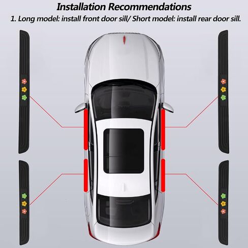 Universal Car Door Sill Protector Plate Cover, Entry Step Trim Panel, Front/Rear Door Sill Decoration Entry Guard Door Sill Scuff Plate Stickers Fit for Cars, SUVs - 4Pcs (Sports) in Saudi Arabia