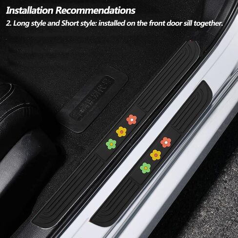Universal Car Door Sill Protector Plate Cover, Entry Step Trim Panel, Front/Rear Door Sill Decoration Entry Guard Door Sill Scuff Plate Stickers Fit for Cars, SUVs - 4Pcs (Sports) in Saudi Arabia