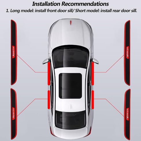 Universal Car Door Sill Protector Plate Cover, Entry Step Trim Panel, Front/Rear Door Sill Decoration Entry Guard Door Sill Scuff Plate Stickers Fit for Cars, SUVs - 4Pcs (Sports) in Saudi Arabia