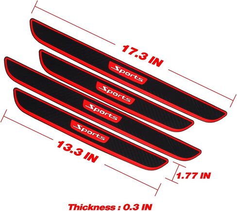 Universal Car Door Sill Protector Plate Cover, Entry Step Trim Panel, Front/Rear Door Sill Decoration Entry Guard Door Sill Scuff Plate Stickers Fit for Cars, SUVs - 4Pcs (Sports) in Saudi Arabia