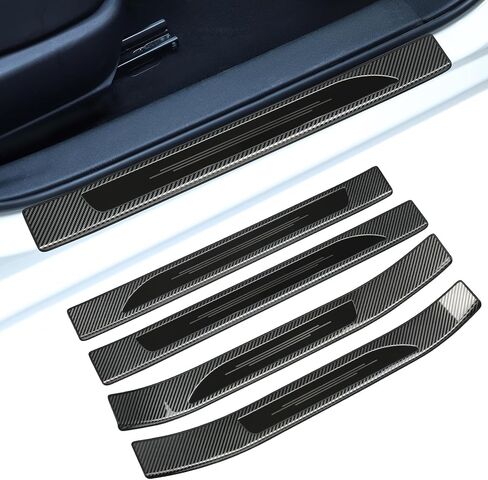 Outer Door Sill Protector Cover for 2014-2018 Toyota Corolla Accessories Interior Door Entry Guard Plate Decoration for Toyota Corolla Black 2014-2018 in Saudi Arabia
