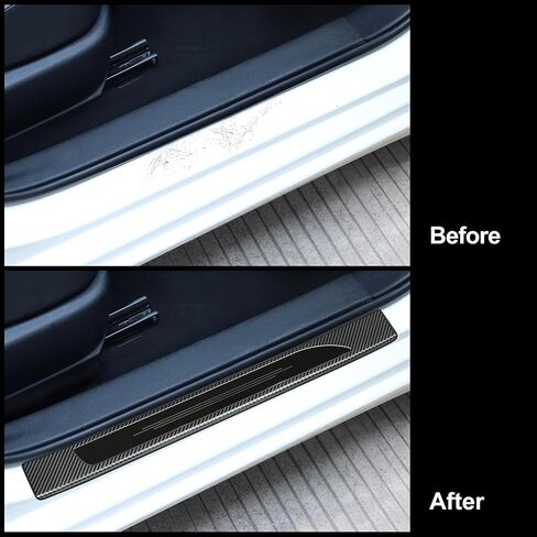 Outer Door Sill Protector Cover for 2014-2018 Toyota Corolla Accessories Interior Door Entry Guard Plate Decoration for Toyota Corolla Black 2014-2018 in Saudi Arabia