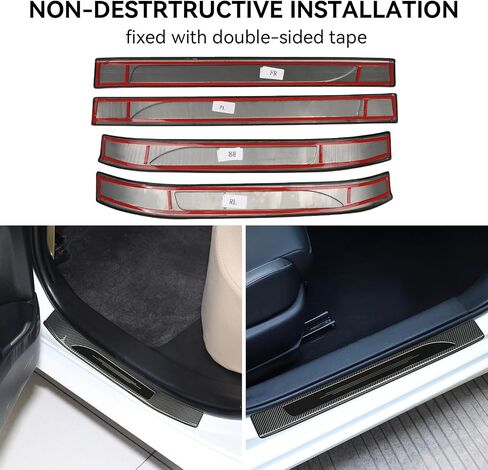 Outer Door Sill Protector Cover for 2014-2018 Toyota Corolla Accessories Interior Door Entry Guard Plate Decoration for Toyota Corolla Black 2014-2018 in Saudi Arabia