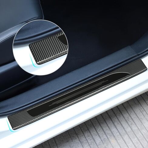 Outer Door Sill Protector Cover for 2014-2018 Toyota Corolla Accessories Interior Door Entry Guard Plate Decoration for Toyota Corolla Black 2014-2018 in Saudi Arabia