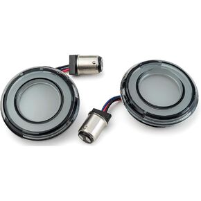 Kuryakyn 2902 Motorcycle Lighting Accessory: Tracer LED Front Turn Signal Conversions Bullet Style, 1157 Dual-Circuit White/Amber with Smoke Lens, 1 Pair