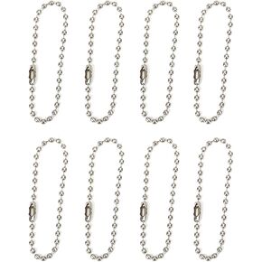200 Pcs 10cm Pull Chain Extension Beaded Ball Chain 2.4mm Bead with Connector Clasp for Jewelry Making