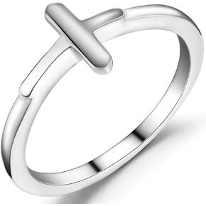Jude Jewelers Stainless Steel Sideways Cross Christian Religious Ring