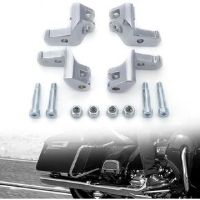 Driver Floorboard Relocation Brackets Compatible with 2014-2022 Harley Some Touring Models, Black