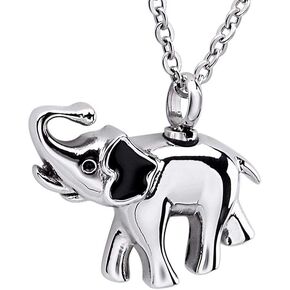 Norya Elephant Cremation Urn Jewelry Stainless Steel Keepsake Waterproof Memorial Pendant