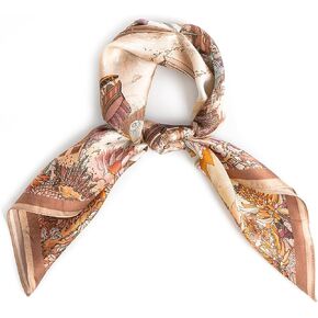 Mulberry Silk Scarfs Small Square Scarfs for Women 21" x 21" Lightweight Square Satin Head Scarf