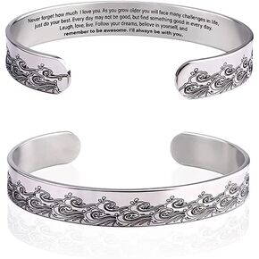To My Granddaughter - I Will Always Be With You - Love You Forever Bracelet, Inspirational Bracelet for Her Engraved with a Message of Love