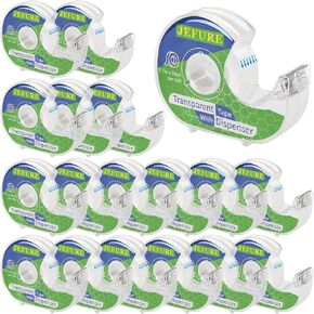 24 Pack Transparent Tape with Dispenser, 0.7In x 1000In Clear Tapes and Refillable Dispensers, Office Tape Rolls with Dispenser Bulk for Craft Jobs, Gift Wrapping, Repairing, Home and School
