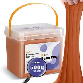 SELEAD Foam Clay White 300g - Moldable Air Dry Ultra-Light Modeling Clays for Adult Cosplay, Sculpting, Arts & Crafts - with 30g Colored Clay