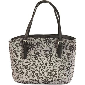 White Dove Designs Bible Cover-Wedge Shape-Books of The Bible-Jacquard-Large-Grey Floral