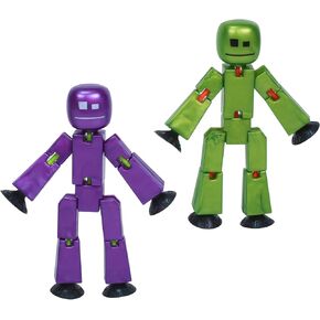 Zing StikBot Dual Pack - Includes 2 StikBots - Collectible Action Figures, Stop Motion Animation, Ages 4 and Up ((Yellow Highlighter + Cream & Cookies))