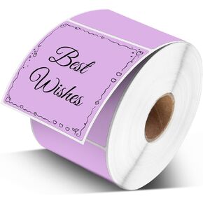Square Thermal Label Stickers, 2"x2" Self-Adhesive Square Direct Thermal Labels, White, 500 Sheets/Roll