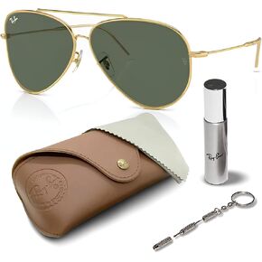 Ray-Ban RB0101S Aviator Reverse Pilot Shape Sunglasses for Men and Women With Eyewear Kit Bundle - Elegance with Modern Flair
