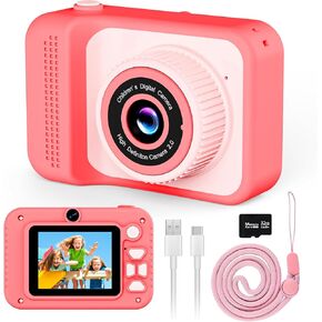Upgraded Camera Toys for Kids, 1080P Portable HD Digital Camera with 32G SD Card, Best Birthday Gifts for Girls 5 6 7 8+ Year Old