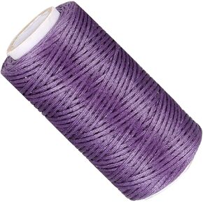 Leather Sewing Thread, 55 Yards 1mm/150D, Polyester Yarn Flat Wax Leather Waxed String Cord Light Purple - (Applications: for Sewing Leather Projects Bookbinding)
