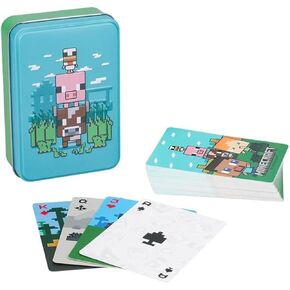 Paladone Minecraft Official Licensed Animal Playing Cards Tin, Standard Card Game Deck for Boys and Girls, Gamer Gift Set and Merchandise