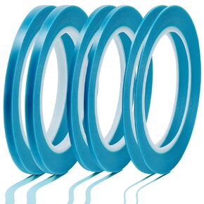 Nezyo 6 Pcs Vinyl Pinstripe Tapes Masking Tape Blue Painter Tapes High Temperature Low Tack Automotive Car Paint for Easy Removal Trim Thin Finishing Masking(3 Sizes)