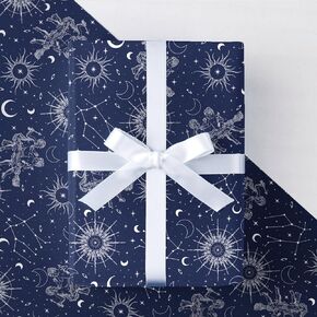 LeZakaa Scorpio Wrapping Paper Roll - Mini Roll - Scorpio Design Constellation Zodiac Sign Starry Sky for Birthday, Baby Shower, DIY Crafts, Gift Giving- 17.5 inches x 32.8 Feet (46.45 sq.ft.)