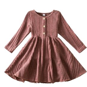 Nileafes Girl Knee-Length Dress Kids Long Sleeve Lace Casual Dresses