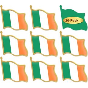 Pack of 20/50/100 Ireland Flag Lapel Pins Bulk - Metal Irish National Lapel Pin