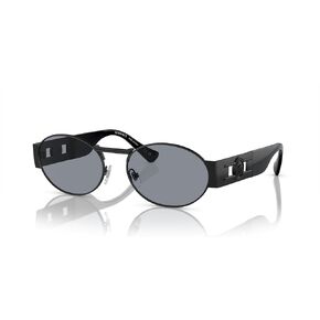 Versace Unisex Sunglasses Matte Gunmetal Frame, Grey Mirror Silver Lenses, 56MM