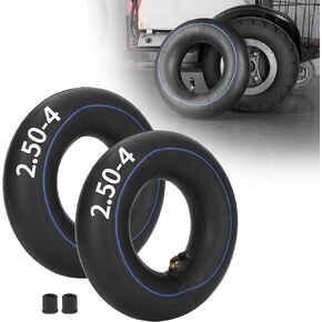2.80-4 2.50-4 Tire Inner Tube With Bent Metal Valve Stem for Hand Trucks, Utility Cart, Lawn Mowers, Wheelbarrows, Dollys, E300 Scooters Skateboard Go Kart ATV