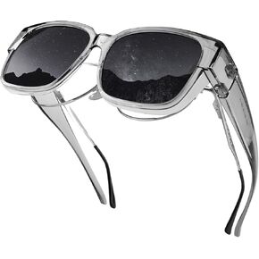 Polarized Sunglasses Fit Over Glasses for Men Women, Oversized Square Sun Glasses UV400 Protection Shades