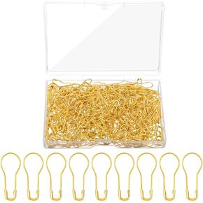 Clothing Tag Pins 350pcs Gold Safety Pins 22mm/0.87 Inch Metal Gourd Safety Pins Bulb Safety Pins Calabash Pin Bead Needle for Clothes Tag Sewing Quilting DIY Craft Home Accessories （Golden）