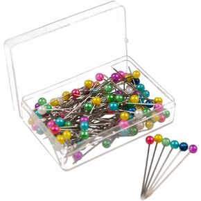 100 Pieces 3.6 mm Round Pearl Head Straight Sewing Pins | Quilting, DIY Crafting, Dress Creation, and Wedding
