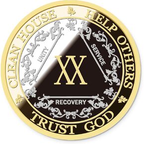 AA Sobriety Coin – Exquisite AA Anniversary Coins, Medallions & Chips – The Perfect Sober Gift for AA Recovery and Clean Milestones (Twelve Years)