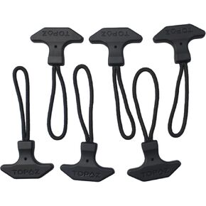 GWYAN 6 Pcs Heavy Duty T-Zipper Pull T-Shaped Zipper Puller TPU Zipper Pull Rope Backpack Zipper Puller for Backpacks Luggage Cooler Bag Sports Gear