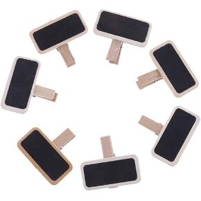 10 Pieces Mini Chalkboard Clip Wooden Message Board Sign Clips Erasable Chalkboard Label Clips Wooden Chalkboard Clips for Memo Note Taking Food Label Party Decoration