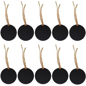 30 Pcs Hanging Chalkboard Sign, Small Double Sided Hanging Chalkboard Tag with Hanging String, Erasable Chalkboard Labels Mini Chalk Boards for Message Party Wedding Holiday Christmas Decor