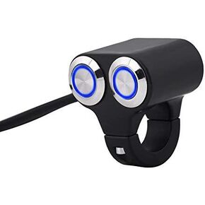 Motorcycle Handlebar Light Switch, Universal 7/8inch 22mm Motorcycle Handlebar Switch Motorbike Handlebar Headlight Brake Fog Light ON/Off with Indicator Light(Type-C)