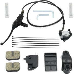 50" Hose Hydraulic Disc Hand Brake Master Cylinder Caliper with Brake Pad Assembly Replacement for 97cc 98cc 2.8HP 3.0HP Mini Bike Replacement for Baja Motorsports Doodle Bug DB30