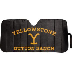 Plasticolor 003410R01 Yellowstone Dutton Ranch Black Matte Accordion Windshield Sunshade
