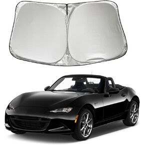 Car Windshield Sun Shade Sunshade Compatible with Mazda Miata MX-5 Miata Coupe 2025 2024 2023 2022 2021-2016 Rf Grand Touring Accessories, Car Front Window Sun Shield