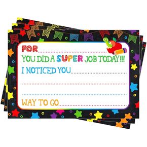 FaCraft Teacher Mail Cards to Parents - 50pcs Cute Bee Teacher Mail Good Behavior Postcards for Kids Teacher Notes to Parents Teacher Notes Home Preschool Kindergarten Elementary School