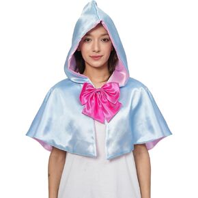 Blue Fairy Hooded Cloak Costume,Halloween Women Cape Princess Cosplay With Rose Red Bow in Kuwait
