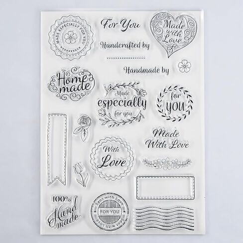 مصنوعة من الحب في المنزل مصنوعة من أجلك، طوابع شفافة لإكليل الزهور على شكل قلب لصنع البطاقات والديكور وقصاصات القصاصات بنفسك 3121804 in Kuwait