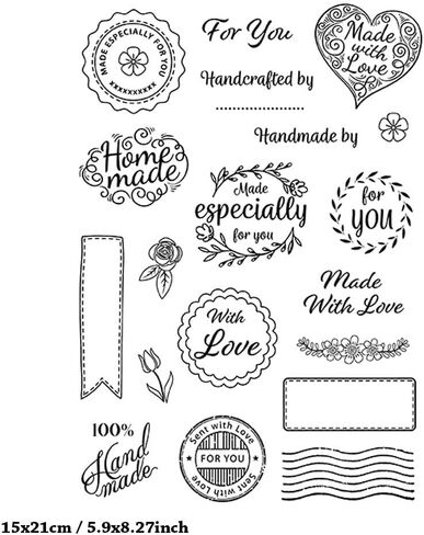 مصنوعة من الحب في المنزل مصنوعة من أجلك، طوابع شفافة لإكليل الزهور على شكل قلب لصنع البطاقات والديكور وقصاصات القصاصات بنفسك 3121804 in Kuwait