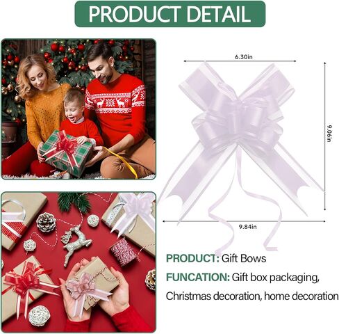 Seven Uncles Bows for Gifts, Large Pull Bow for Gift Wrapping, Bows for Gift Baskets Christmas, New Year, Birthday, Weddings, Baby Showers, Graduations, Valentine's Day(8 inches, 20 PCS) (Red) in Saudi Arabia