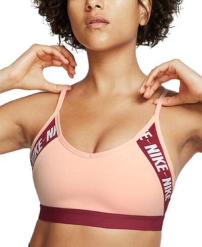 حمالة صدر رياضية للنساء من Nike Indy ذات ظهر منخفض ودعم خفيف، وردي/أحمر XS in Saudi Arabia