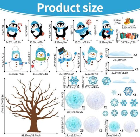 Winter Bulletin Board Decoration Set Winter Wonderland Cutouts for Classroom Winter 3D Tree with Paper Pom Poms Snowflake Bulletin Board for School Classroom Nursery Christmas Party Wall Door Decor in Kuwait